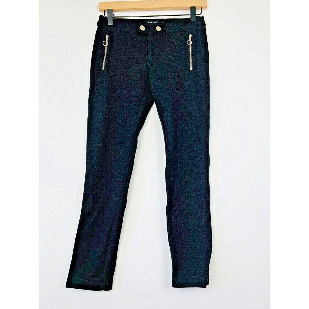 J Brand Slim Jegging Pants Black Size 25 Metal‎ Hardware Zipper Punk